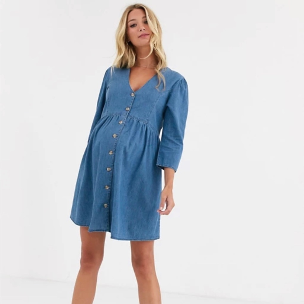 Super Cute Denim Maternity Dress